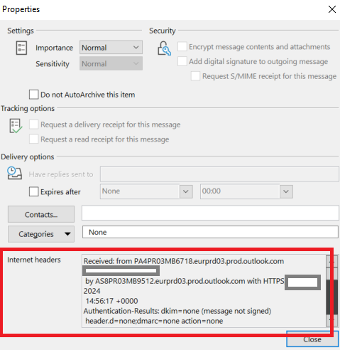 Figura 11. Header Information - Email Forensics: header analysis